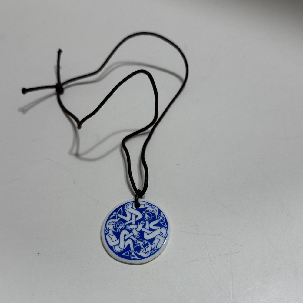 Blue and White “For a long life” Spanish Pendant Necklace